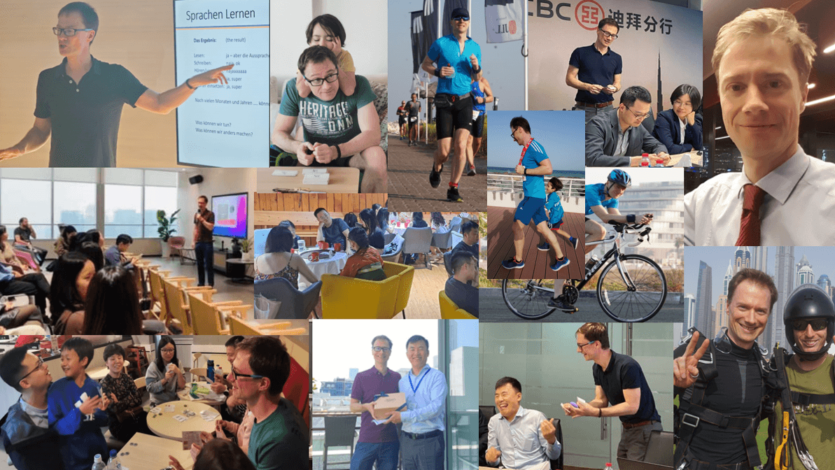 Klaus teaching and working with students in various settings